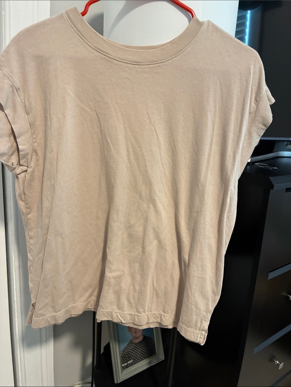 a new day Neutral Beige Short Sleeve Crewneck Tee